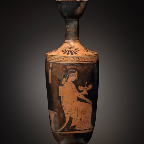 A Red-Figure Lekythos with Seated Woman