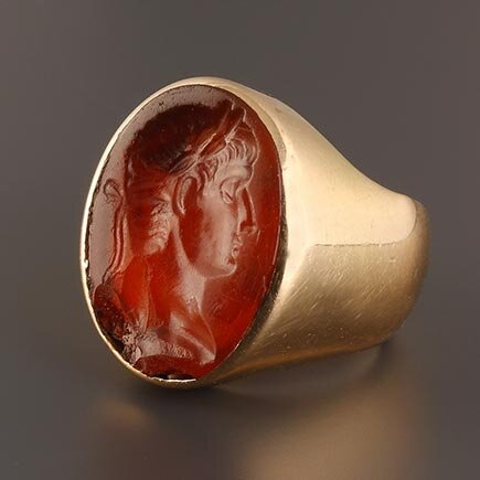A Finger Ring with Carnelian Intaglio