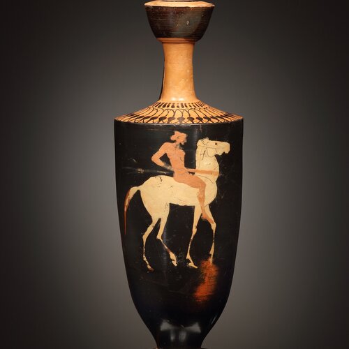 A Lekythos with Youthful Rider in the "Six-Technique" (attributed to the Diosphosmalers)
