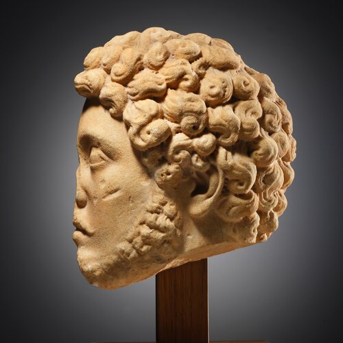 A Relief Head of the Emperor Marcus Aurelius